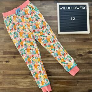 Wildflowers Best Day Ever Cartwheel Joggers Pink Blue Orange Green Floral 12